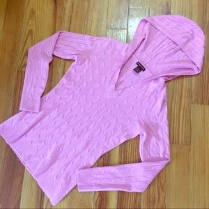 New York & Company Soft Pink Sweater with Hood
